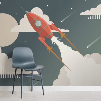 Best Sellers - Children’s Retro Space Rocket Wallpaper Mural