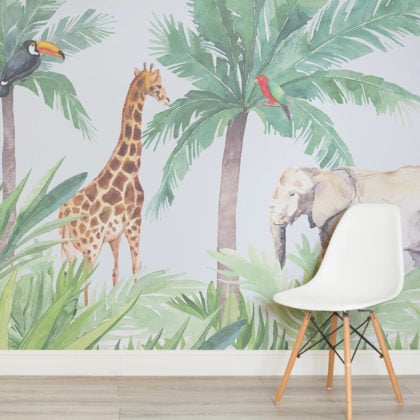 Best Sellers - Watercolor Jungle Nursery Wallpaper Mural