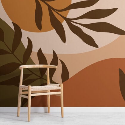 Best Sellers - Brown and Burnt Orange Tropical Leaves Wallpaper Mural